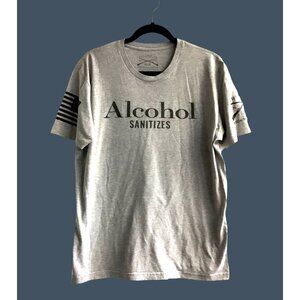 GRUNT STYLE- MENS GREY GRAPHIC CREW NECK SHORT SLEEVE T-SHIRT SIZE LARGE
